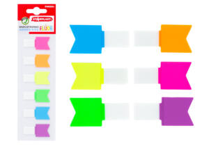 Separadores adhesivos flúor 6 colores forma bandera