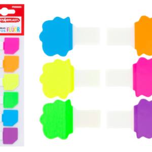 Separadores adhesivos flúor 6 colores forma nube