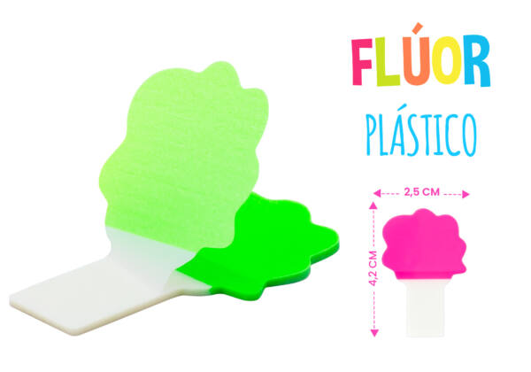 Separadores adhesivos flúor 6 colores forma nube