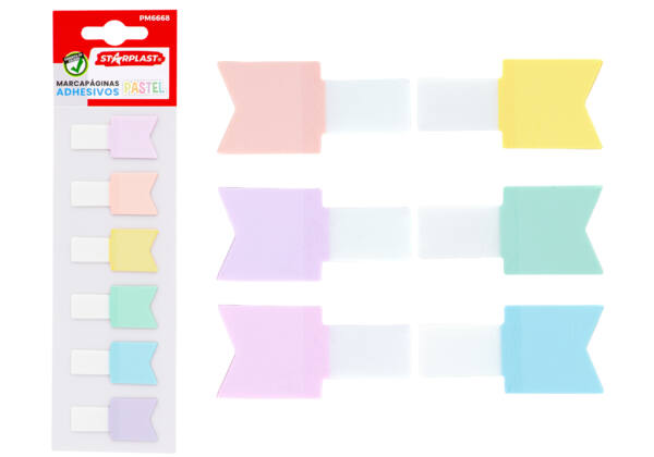Marcapaginas Adhesivos Pastel  6 Colores