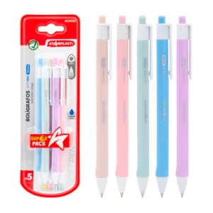 bolígrafos tinta azul punta 1 mm cuerpo colores pastel. 5 UDS