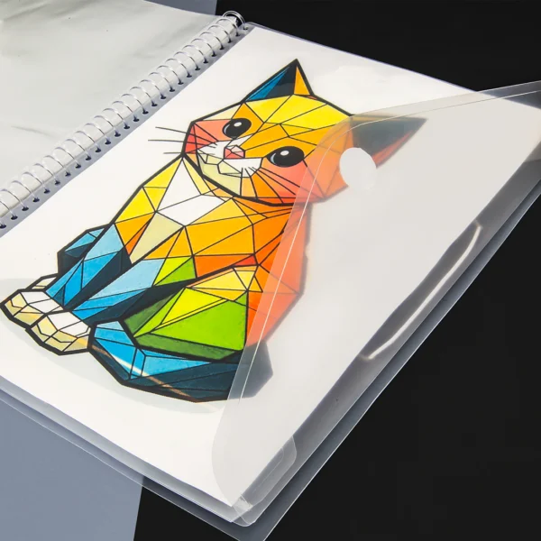 carpeta de fundas transparente con sobre para documentos