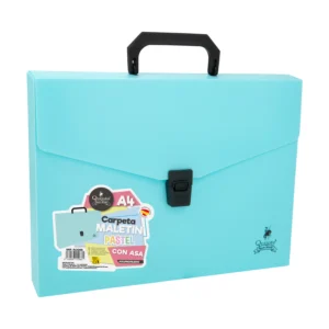 carpeta maletín color azul pastel