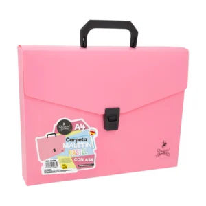carpeta maletín color rosa pastel