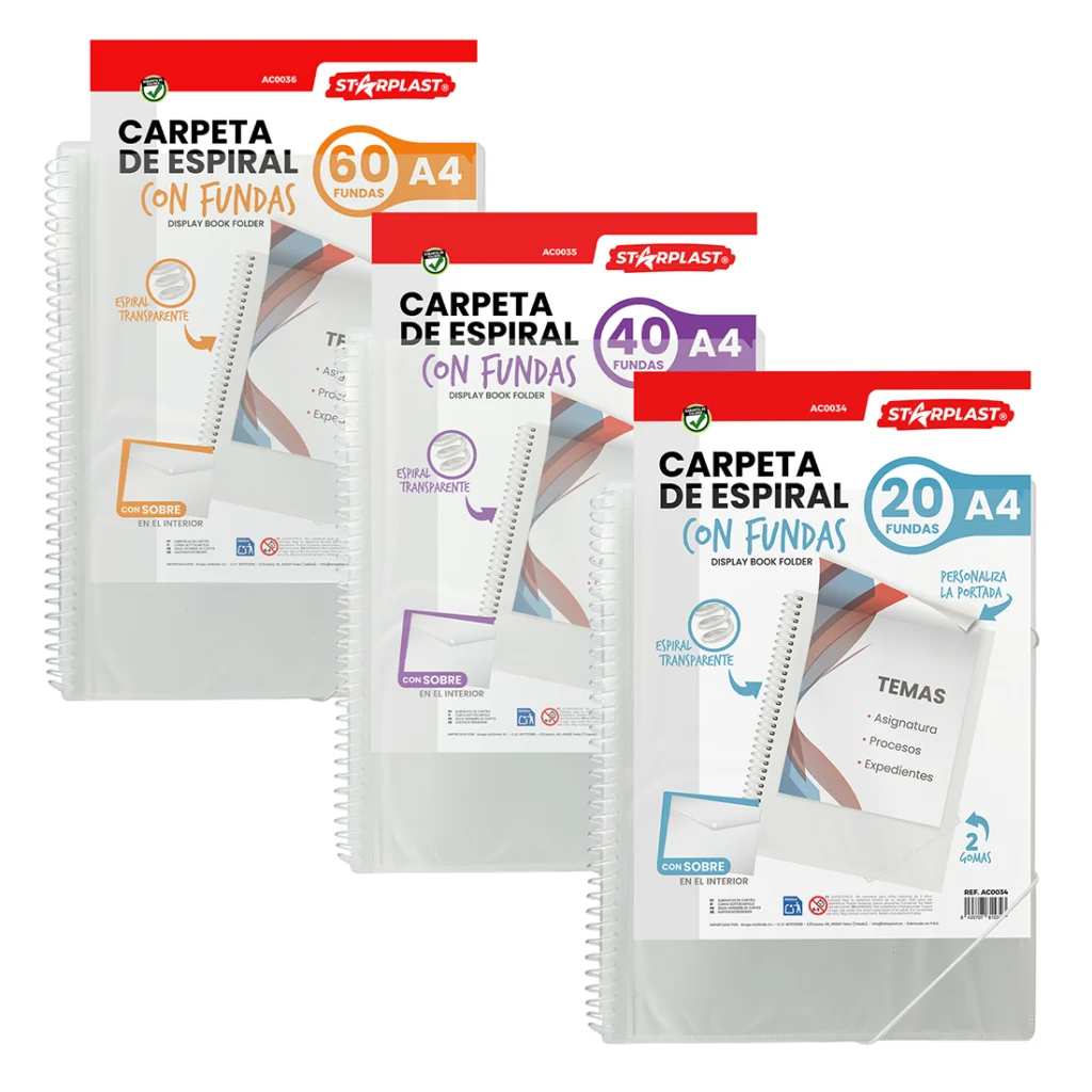 carpetas a4 transparentes fundas espiral flexible