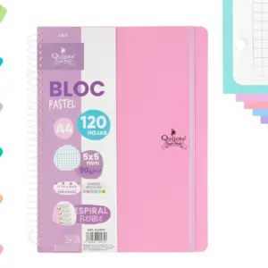 cuaderno A4 pastel tapa plástico 120 h 90 g