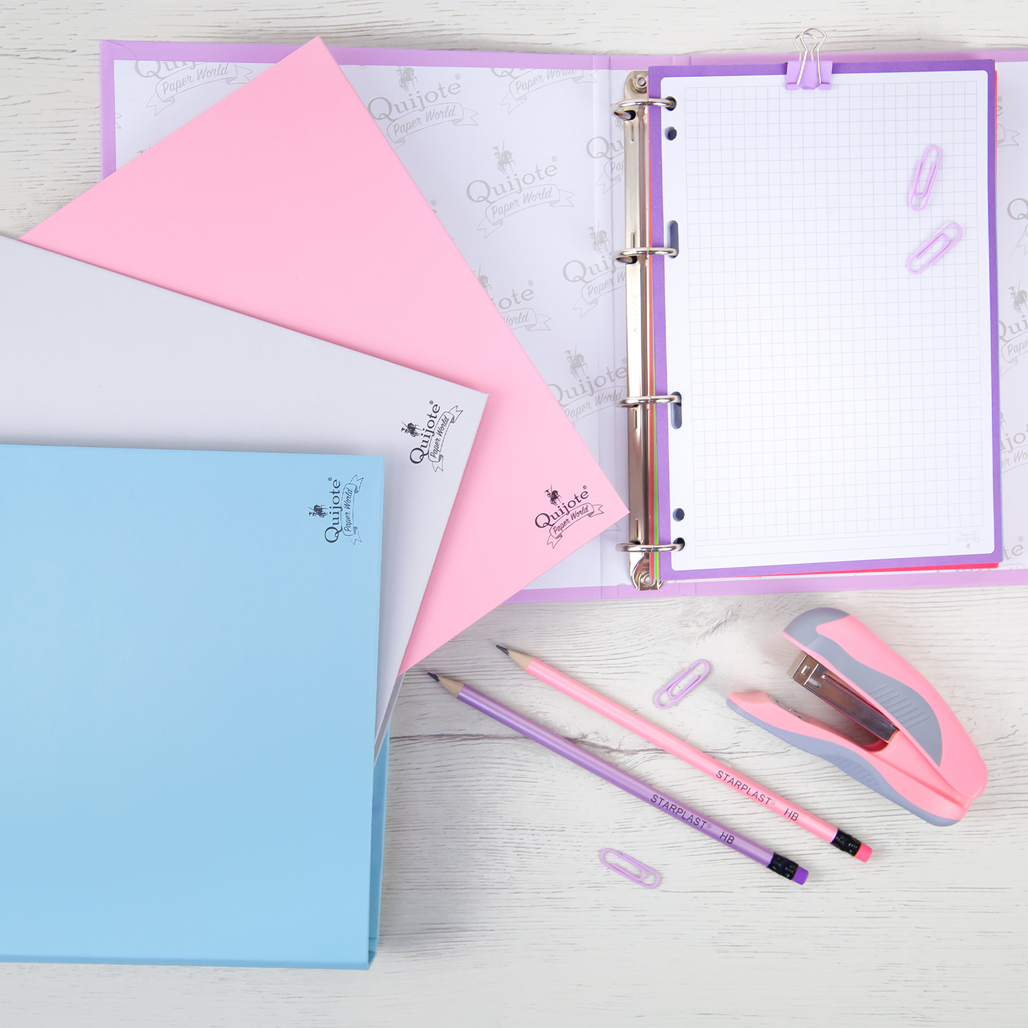 Material escolar y oficina colores pastel