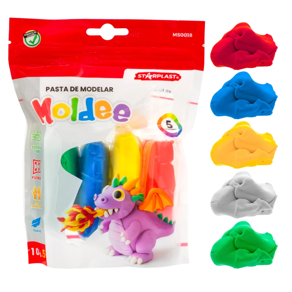 pasta de modelar 5 colores diferentes 10 gr por color