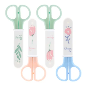 tijeras escolares con tapa punta redonda